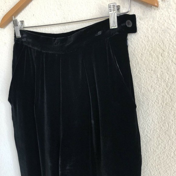 VTG RALPH LAUREN Black Velvet Blazer & Pant Suit - Picture 9 of 12